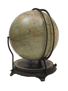 Globe by Ellen Eliza Fitz, 1879, Reproduction Courtesy of the Norman B. Leventhal Map Center at the Boston Public Library