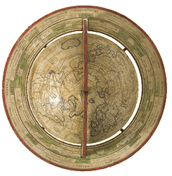 The de l'Isle globe, 1765 at the exhibit, Minnesota on the Map: Four Centuries of Maps from the Minnesota Historical Society Collection